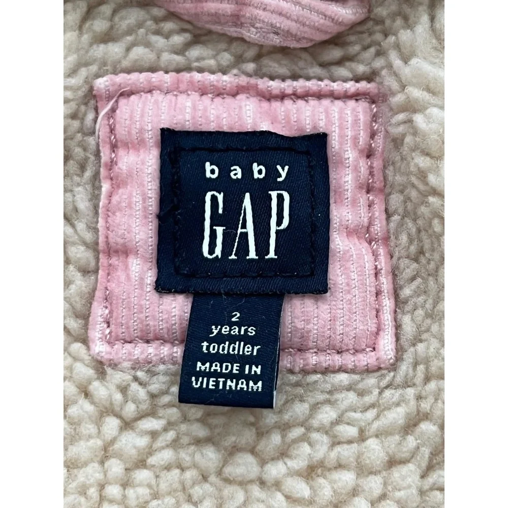 Baby Gap Corduroy Sherpa Jacket Pink Size 2T